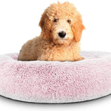 Washable Plush Donut Bed for Dogs and Cats | Calming Anti-Anxiety Pet Bed | Soft Faux Fur Surface | Sizes Small to XL