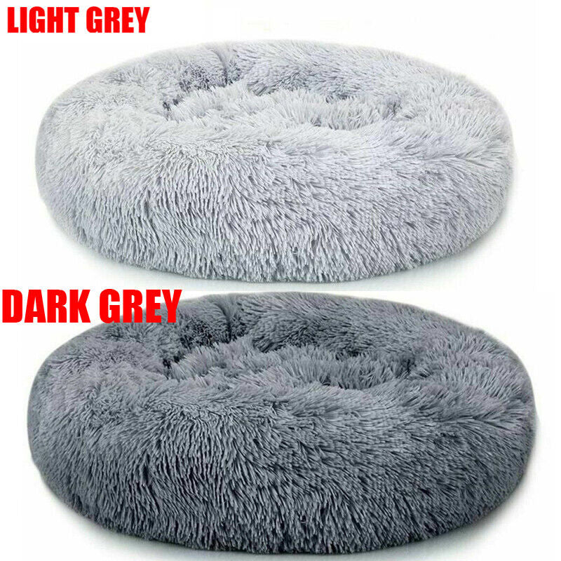 Extra Large Plush Calming Donut Bed for Dogs and Cats