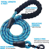 5FT Braided Rope Leash for Dogs | Strong Reflective Lead | Soft Comfort Grip | Medium/Large Dog Walks