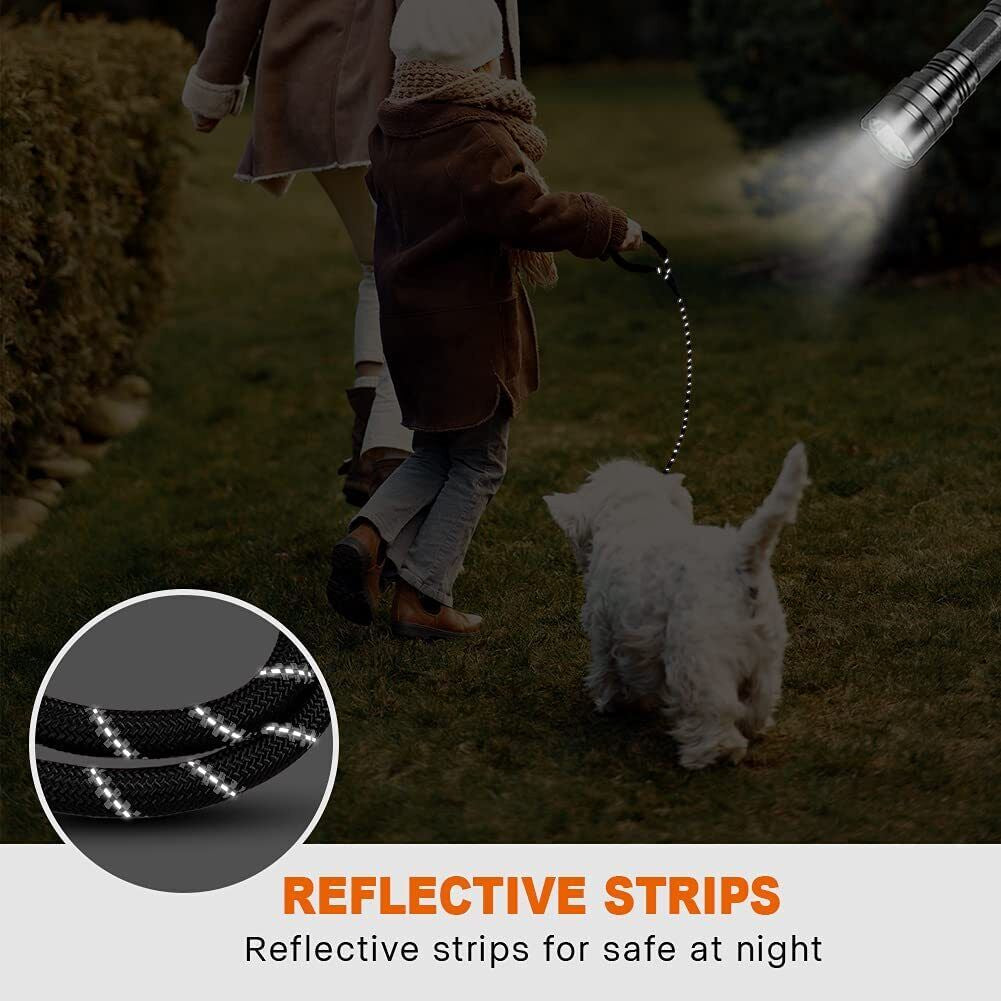 5FT Braided Rope Leash for Dogs | Strong Reflective Lead | Soft Comfort Grip | Medium/Large Dog Walks