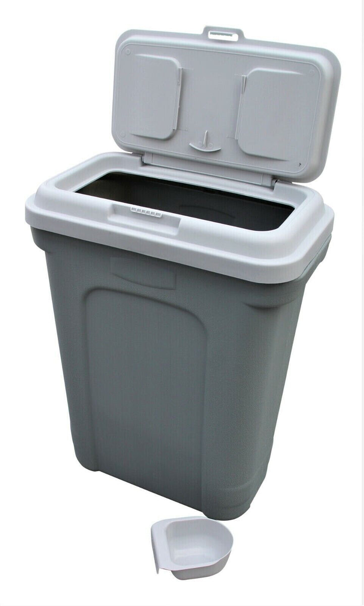 Pet Food Storage Grey Bin | Airtight Sealed Container for Dog, Cat, Bird and Rabbit Food