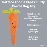 Foodie Faces Fluffy Carrot Dog Toy