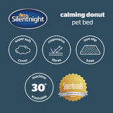 Reduce Pet Anxiety | Silentnight Doughnut Bed with Plush, Soft Fabric