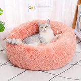 Comfy Calming Donut Extra Large Dog Cat Beds Warm Bed Pet round Plush Puppy Beds