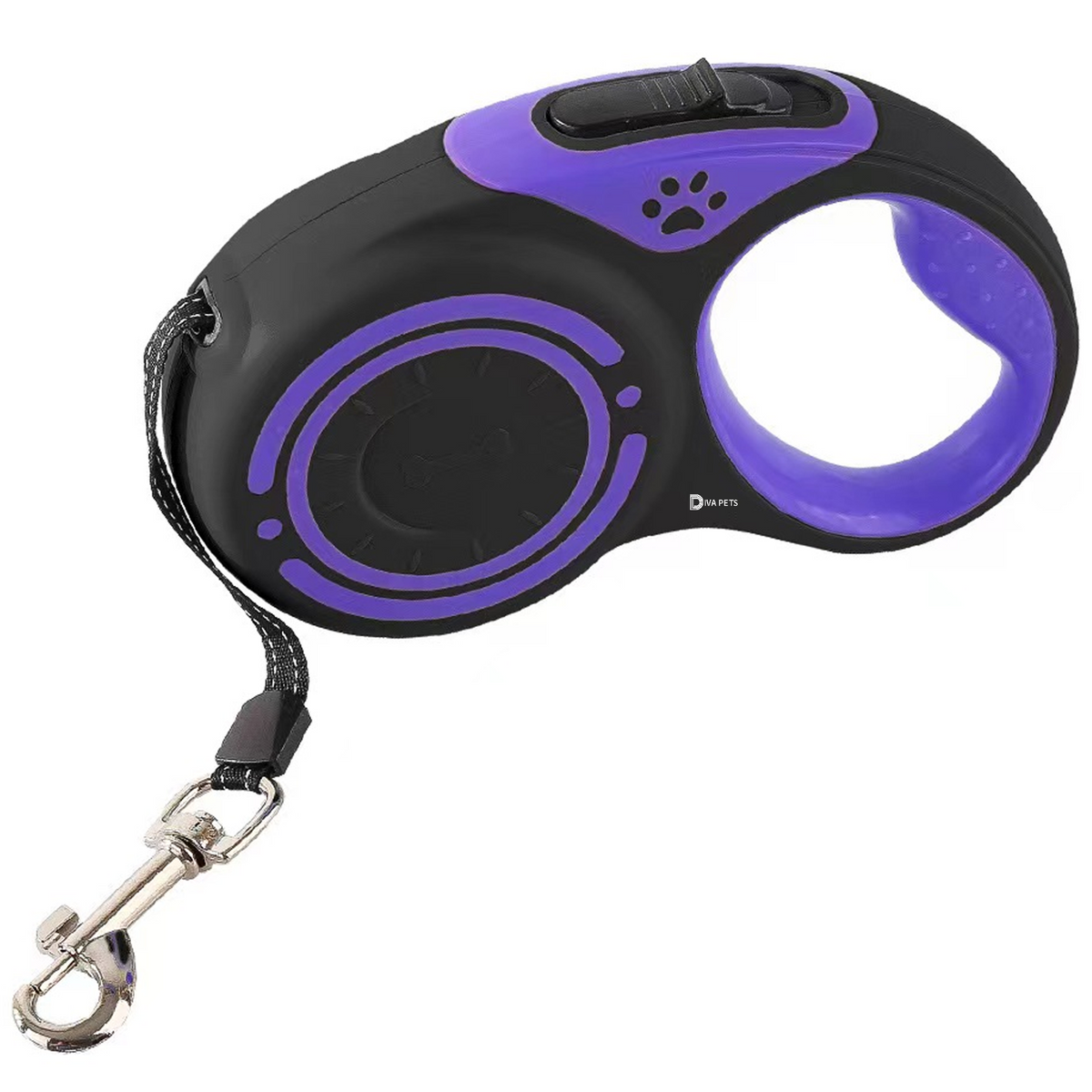 Retractable Extendable Dog Lead | 3M 5M Leash for Puppies & Dogs | Durable Pet Lead Black Purple